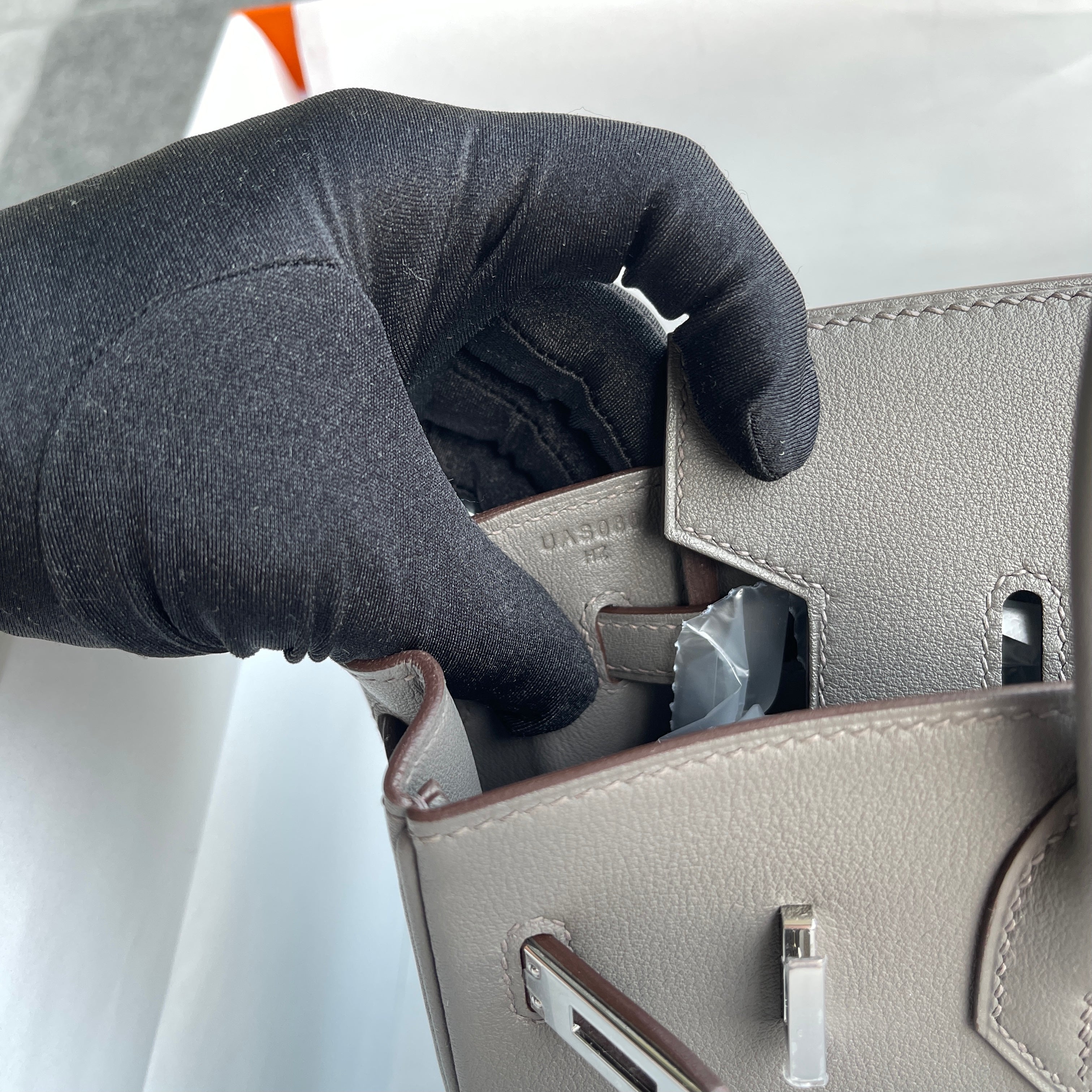 BIRKIN 25 SWIFT LEATHER ETAIN WITH PALLADIUM HARDWARE (PHW)