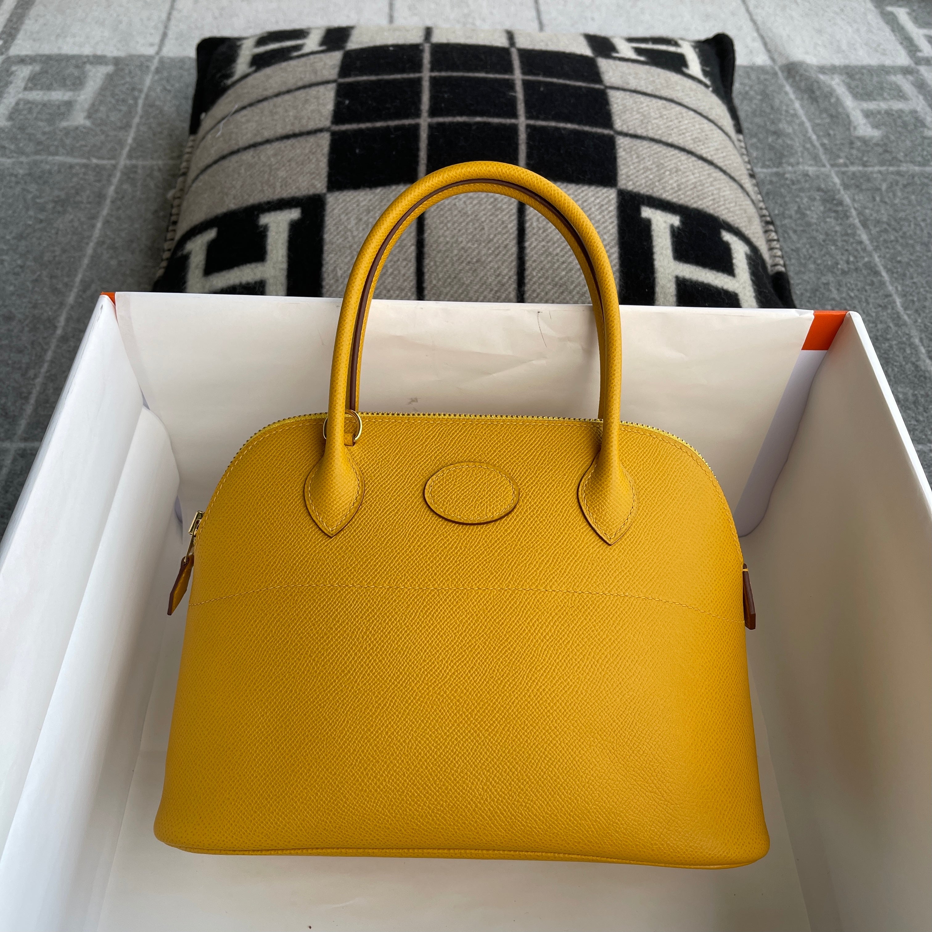 BOLIDE 27 EPSOM LEATHER JAUNE AMBRE WITH GOLD HARDWARE (GHW)