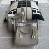 MINI LINDY 20 CLEMENCE LEATHER GRIS ASPHALTE WITH GOLD HARDWARE (GHW)