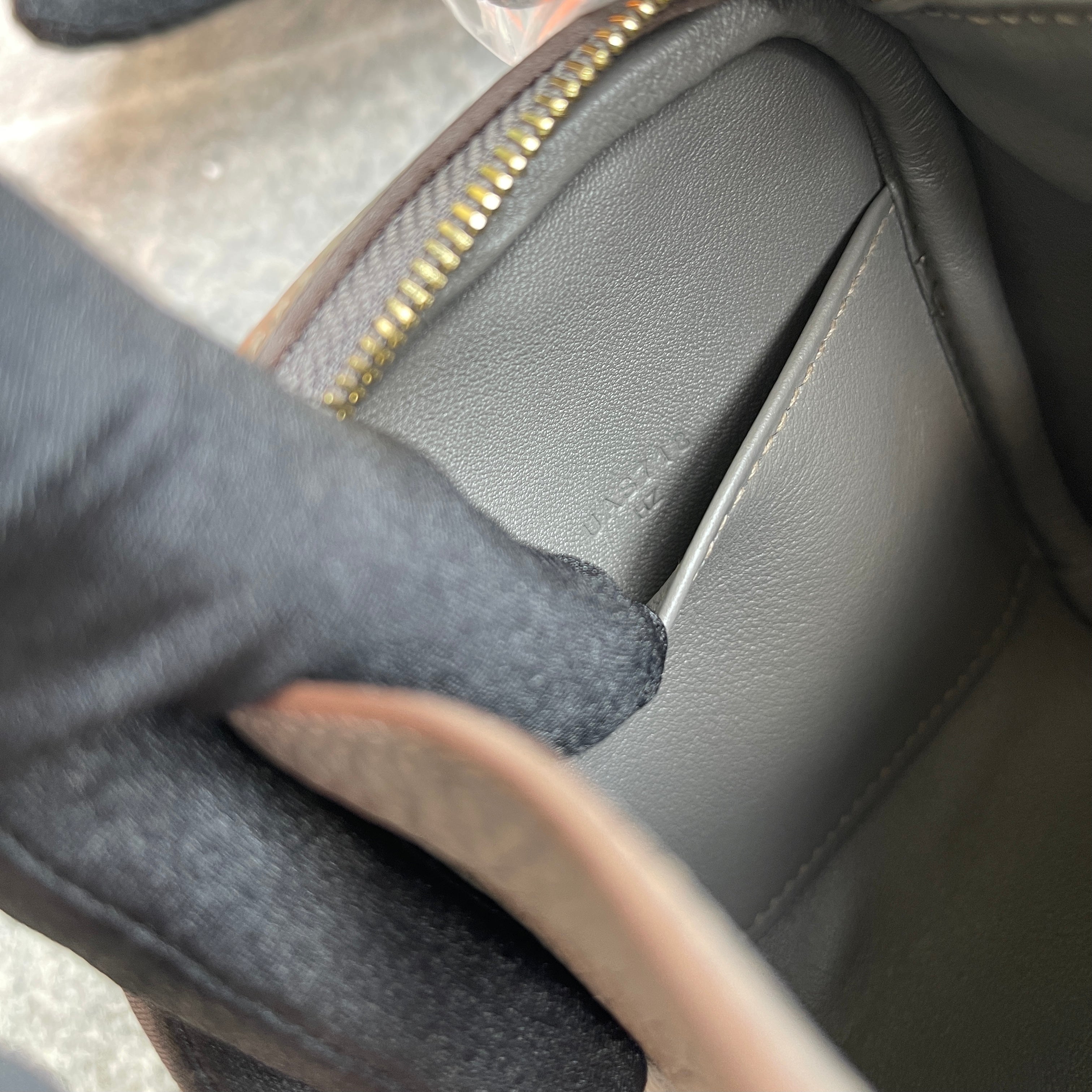 MINI LINDY 20 CLEMENCE LEATHER GRIS ASPHALTE WITH GOLD HARDWARE (GHW)