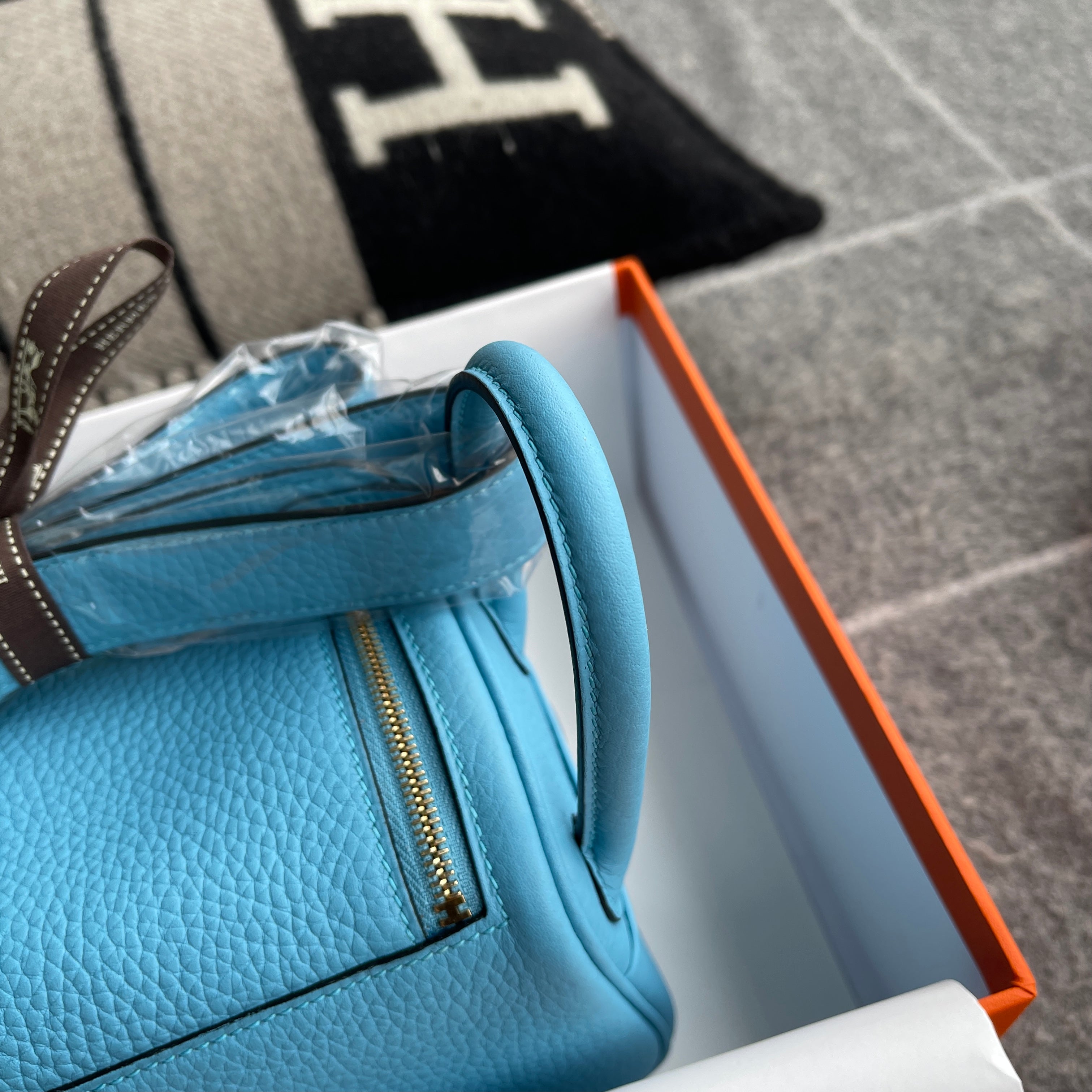 MINI LINDY 20 CLEMENCE LEATHER BLEU DU NORD WITH GOLD HARDWARE (GHW)