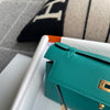 KELLY POCHETTE SWIFT LEATHER VERT VERONE WITH GOLD HARDWARE (GHW)