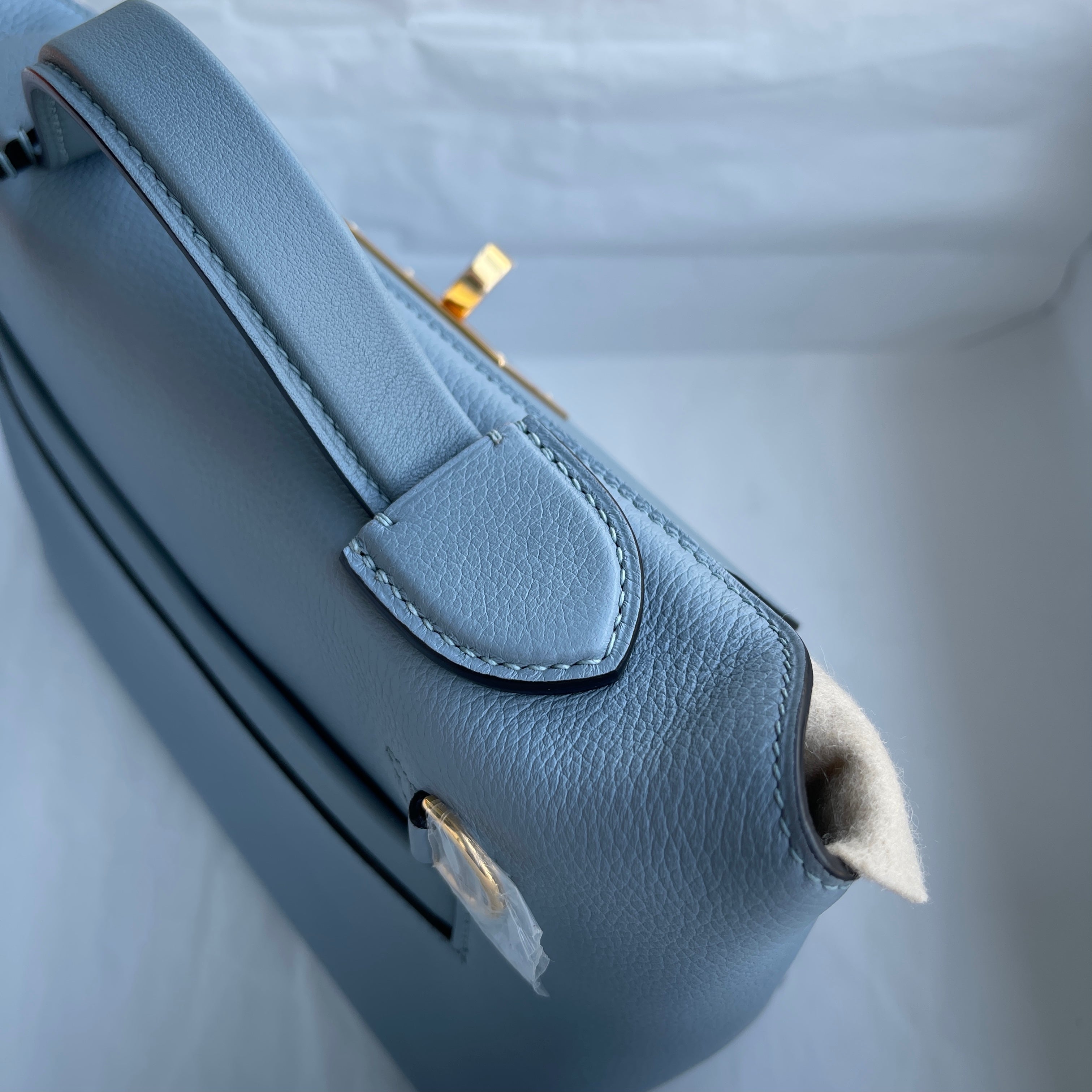 24/24 (MINI) EVERCOLOR & SWIFT LEATHER BLEU LIN WITH GOLD HARDWARE (GHW)