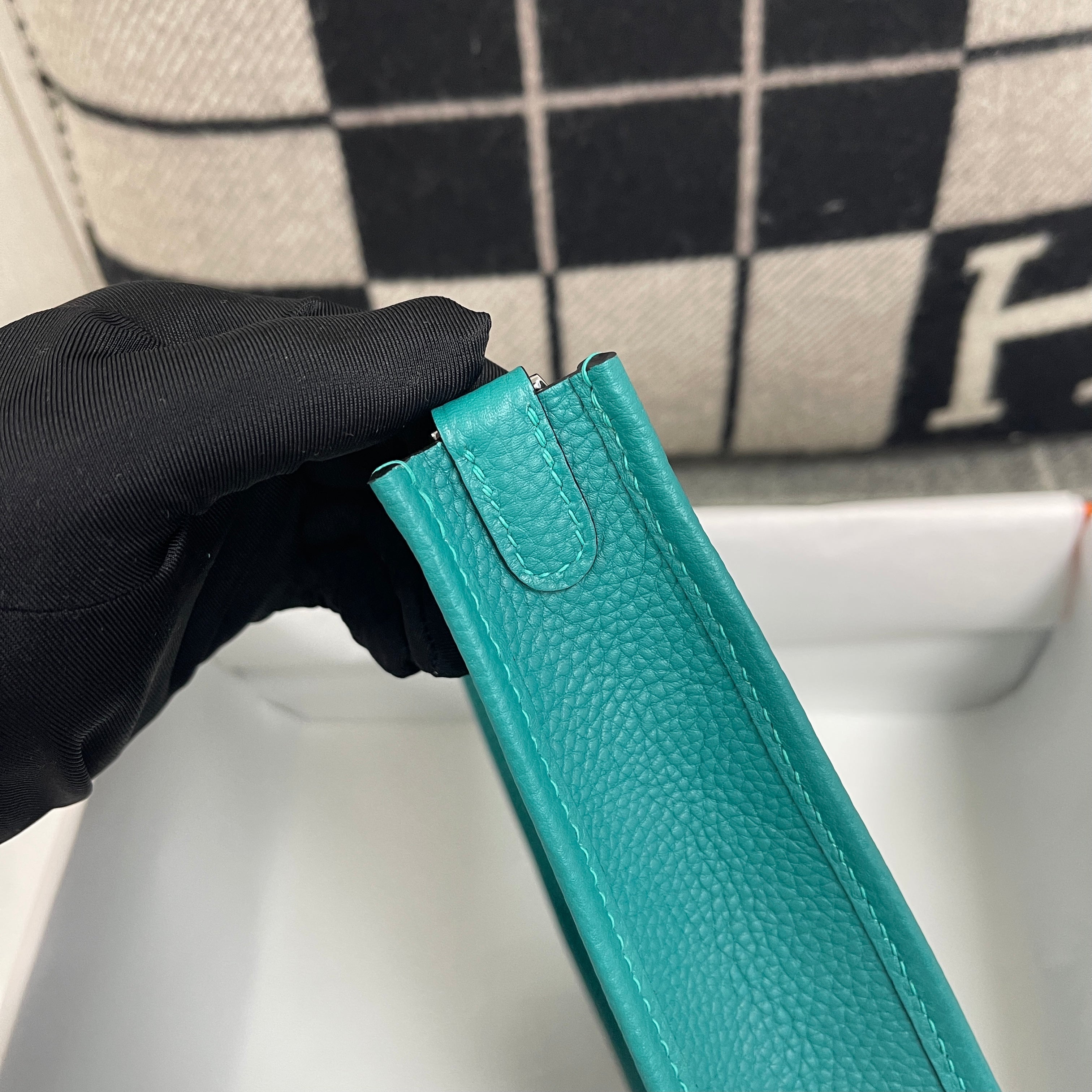 MINI EVELYNE (TPM) CLEMENCE LEATHER VERT VERONE WITH PALLADIUM HARDWARE (PHW)