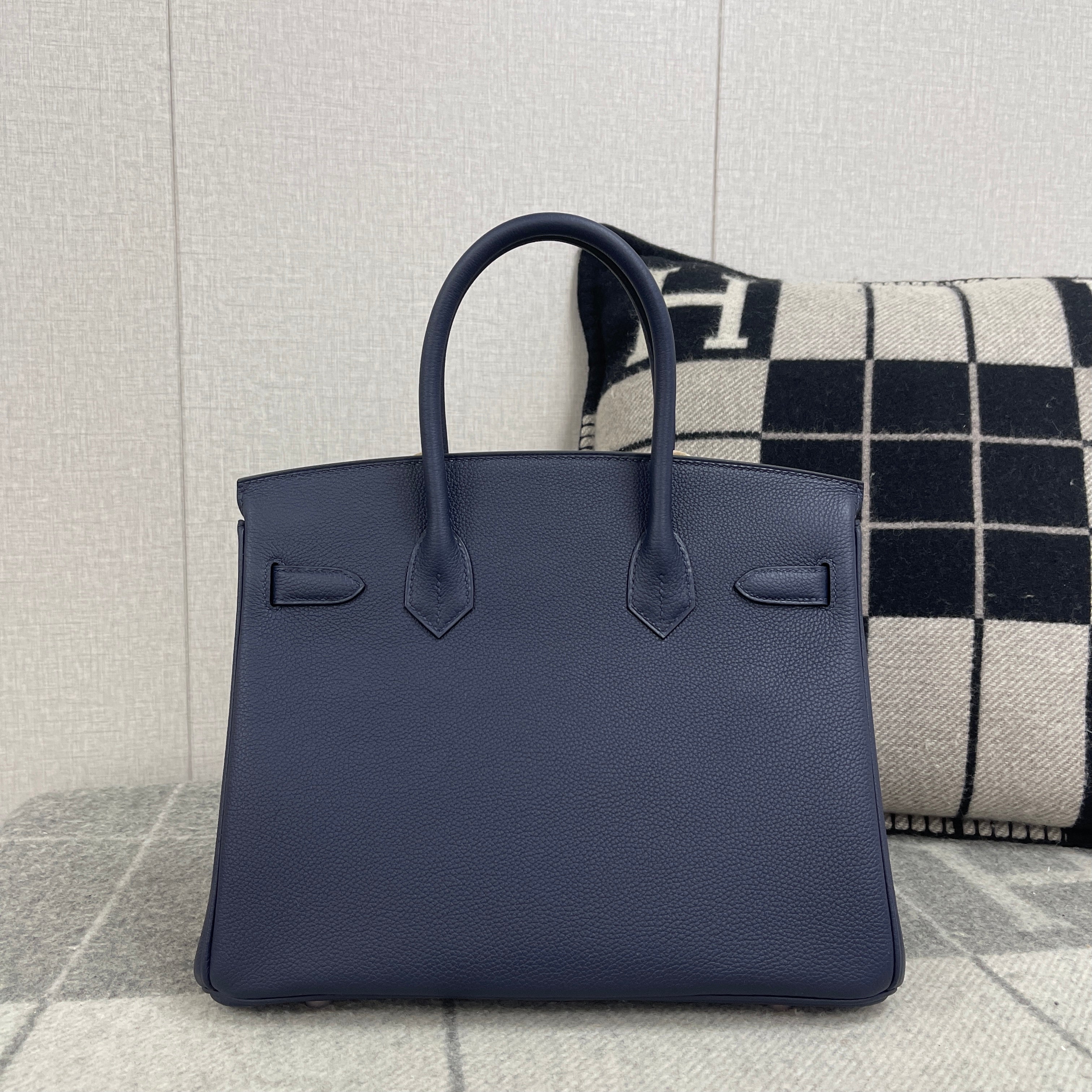 BIRKIN 30 TOGO LEATHER BLEU NUIT WITH ROSE GOLD HARDWARE (RGHW)