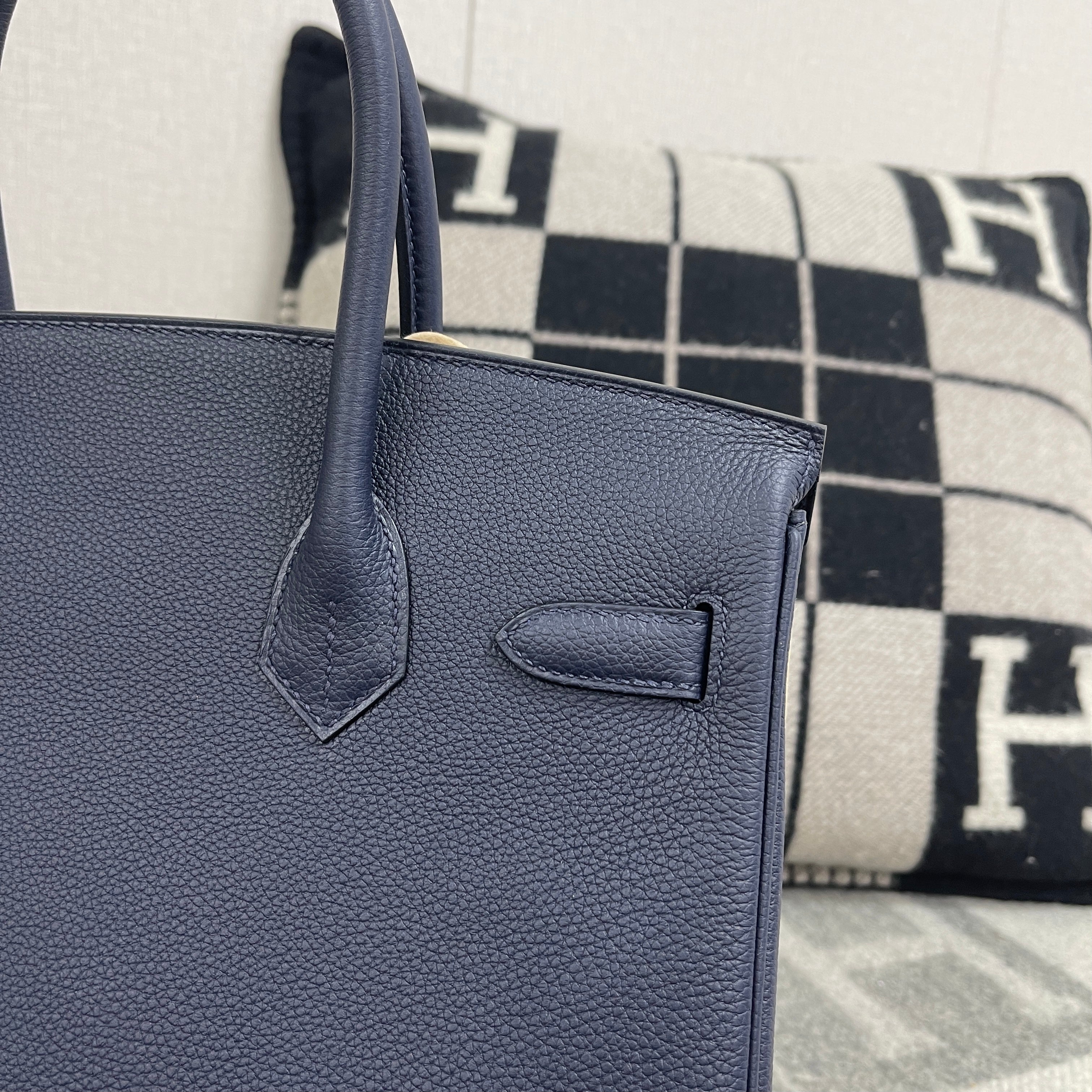 BIRKIN 30 TOGO LEATHER BLEU NUIT WITH ROSE GOLD HARDWARE (RGHW)