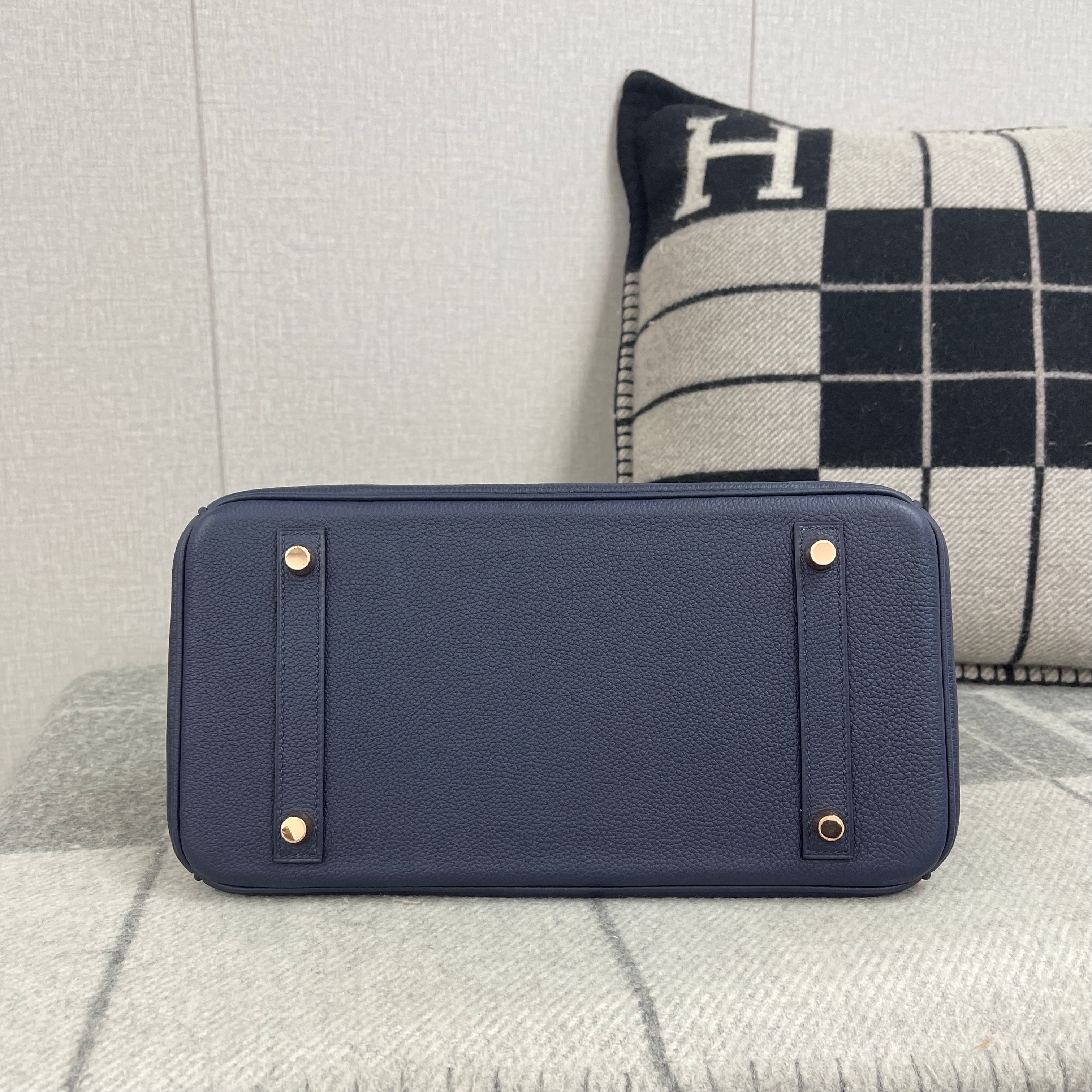 BIRKIN 30 TOGO LEATHER BLEU NUIT WITH ROSE GOLD HARDWARE (RGHW)