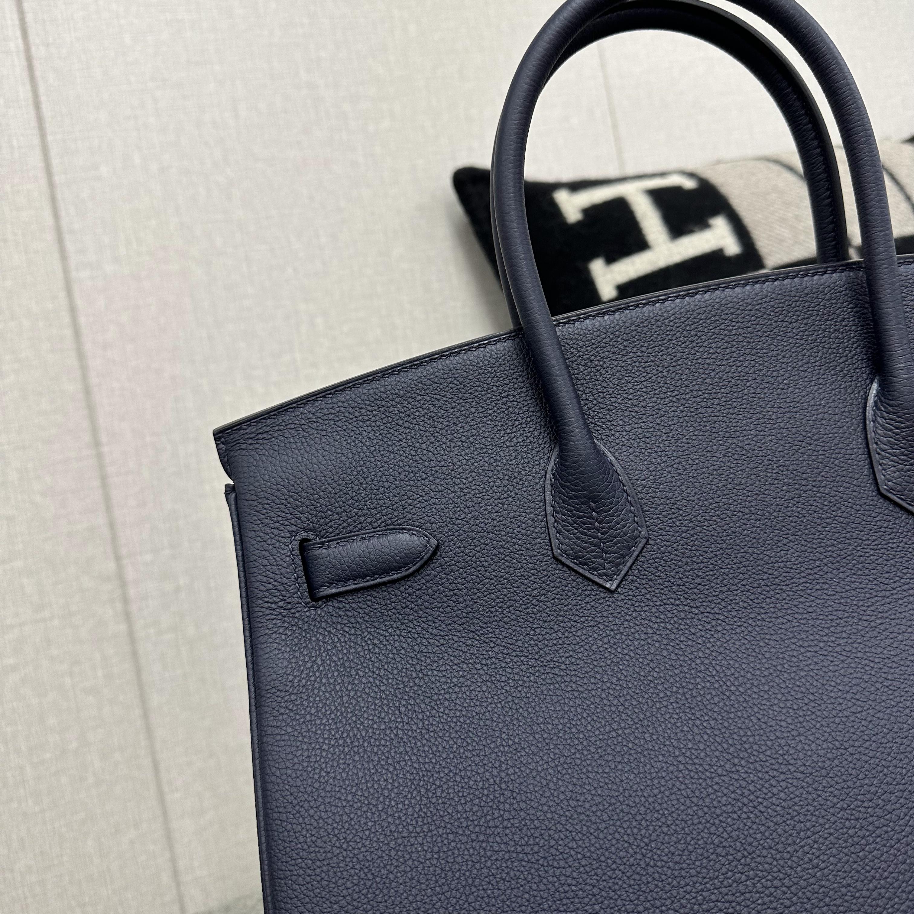 BIRKIN 35 TOGO LEATHER BLEU NUIT WITH PALLADIUM  HARDWARE (PHW)