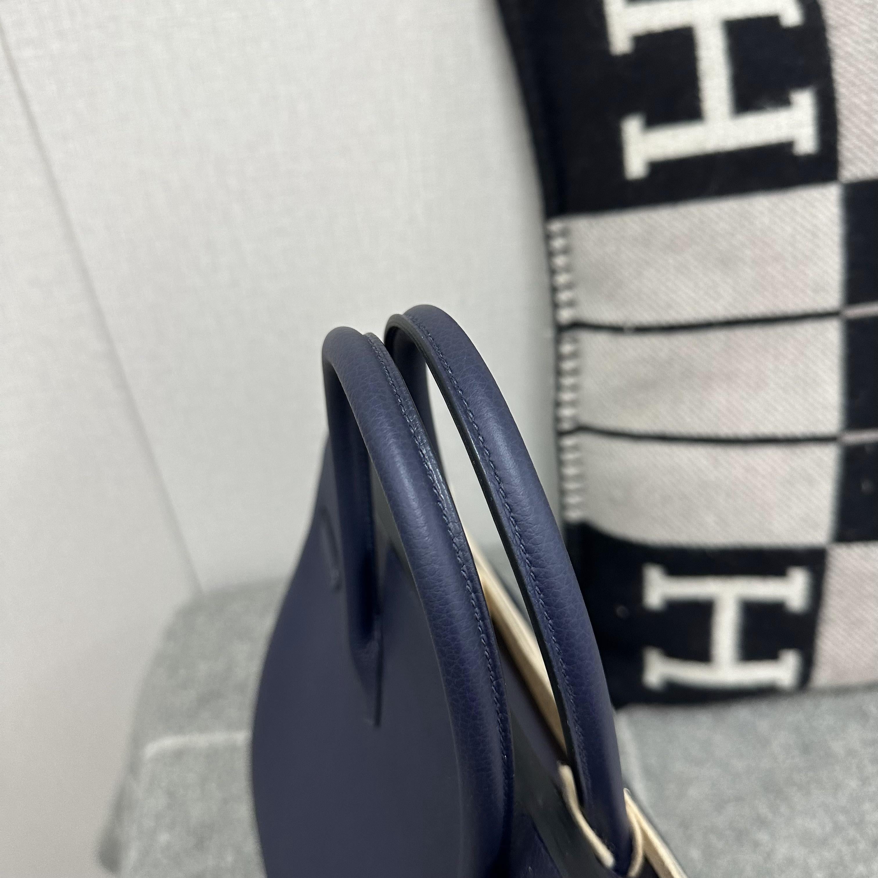 BIRKIN 35 TOGO LEATHER BLEU NUIT WITH PALLADIUM  HARDWARE (PHW)