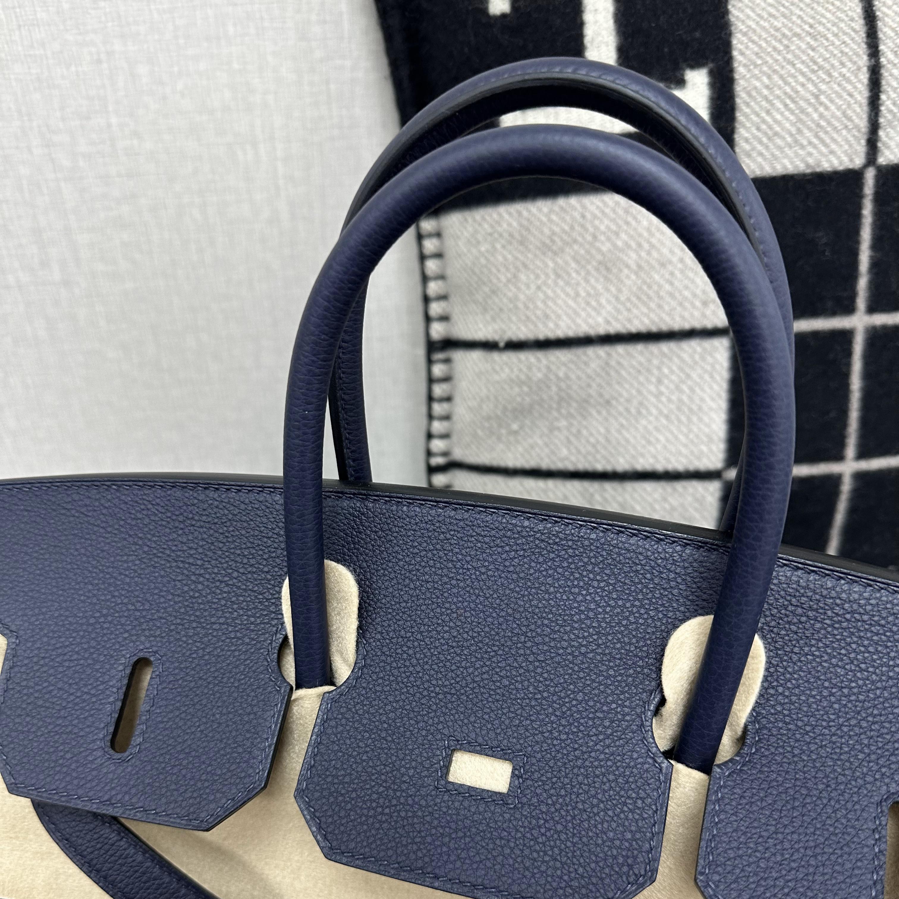 BIRKIN 35 TOGO LEATHER BLEU NUIT WITH PALLADIUM  HARDWARE (PHW)