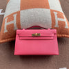 KELLY POCHETTE EPSOM LEATHER ROSE AZALEE WITH GOLD HARDWARE (GHW)