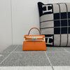 MINI KELLY II (20) CHEVRE LEATHER ORANGE WITH PALLADIUM HARDWARE (PHW)